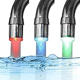 3-Farben temperaturempfindliche Farbverlauf LED-Licht Küche Bad Wasserhahn Wasser Duschkopf Kinder Hände waschen Mehr für Küche, Bad, Bad Becken, Waschbecken(2 PC)