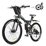 VIVI E-Bike Mountainbike, 26 Zoll Elektrofahrrad, 250W Ebike Klapprad Mit Herausnehmbarer 36V 8Ah Batterie, Professionelle 21 Gang gänge, Vollfederung Klapp