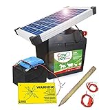 Koll Living Weidezaungerät Cowboy B7000 - mit 12V Akku & 10 Watt Solarmodul - nahezu wartungsfrei - Akku Wird über die Sonne wiederaufgeladen - Made in Germany