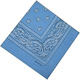 Bandana Halstuch Biker Nikki Tuch Schal Paisley Kopftuch 100% Baumwolle 25 Farben (Hellblau)