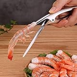 Edelstahl-Garnelen-Schäler-Garnelen-Shrimp (2 Stück), Edelstahl Garnele/Mantis-Garnele Peeling Deveiner Werkzeug,Fischgrätenzange Peeling Garnelen Werkzeuge Hummergabel,Meeresfrüchte Shrimp-Reinig