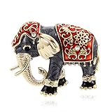Perezy Schoene Bekleidungszubehoer Strass Brosche Emaille Brosche Modeschmuck Elefant T