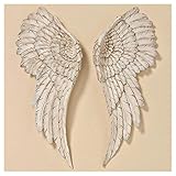 Wandobjekt Engelsflügel, creme-goldfarben aus Polyresin, 2er-Set (1 x rechts, 1 x links) . Ideal zur Weihnachts- und Adventsdekoration oder als Geschenk für Romantiker. Maße je: 54 x 21 x 6,5