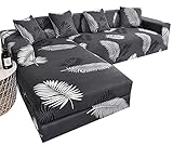 ZZDXW Sofabezüge Schonbezug Sofa Sofabezug L Form 3/2/1/4 Sitzer Sofahusse Couch Bezug Sofa Überzug Ecksofa Couchbezüg Sofa Hussen Stretch 2er 3er Sofa Abdeckung Uberzug Sofaüberwurf C