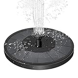 Solar Springbrunnen, 3.5w Solar Teichpumpe mit 900mAh Akku Solarbrunnen Solarpumpe für Außen mit 7 Düse, Solar Schwimmender Fontäne Pumpe für Vogelbad, Fisch-Behälter, T