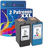 Tito-Express PlatinumSerie Farbset 2X Tinten-Patrone für Lexmark 36 XL + 37 XL X4650 X5690 X6650 X6675 X6690 Z2400 Z2410 Z2420