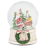 RAZ Imports 2021 Country Kitchmas Wasserkugel Weihnachtsmann mit Bär im Schlitten, 15,2