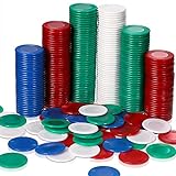 400 Stücke Kunststoff Mini Poker Spielchips 4 Farben Zählerkarte für Kinder Spielen Lernen Mathe Zählen Bingo Spiel Blanko Chips Karte für Kinder Belohnung, 0,86 Z