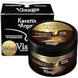 VISAGE Haarmaske Argan oil & Keratin | Haarkur strapaziertes und trockenes Haare | Hair Mask für gefärbte Haare Pflege & Haarglättung | Feuchtigkeitsspendend, Tierversuchsfrei, Premium Treatment 500
