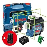 Bosch Professional 12V System Linienlaser GLL 3-80 CG (2x Akku 12 V, Ladegerät, grüner Laser, mit App-Funktion, Universalhalterung, Arbeitsbereich: bis 30 m, in L-BOXX) – Amazon Exclusive S