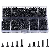 NACTECH 720ST M3 Schrauben Set Innensechskant Schrauben 12mm 10mm 8mm 6mm 4mm Maschinenschrauben Knopf Flach Schrauben Sortiment für 3D Drucker Metrische Maschine mit Box Schw