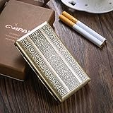 Vintage Zigarettenetui Metall aus hochwertigem Stahl, Zigarettenbox für Damen Frauen antik Zigarettenetui für 100 mm slim 20 Zigaretten ,Edelstahl Frauen Zigarettenetui slim Mit Geschenk Box(SAN TIAO)