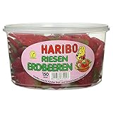 HARIBO - Riesenerdbeeren - Weingummi - Fruchtgummi - Box mit 150 Stück