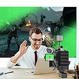 Greenscreen | Muchen Full HD-Beamer Leinwand mit Stativ | 70 Zoll | 16: 9 | Polyester | Für Produktfotografie YouTube-Video Live-Streaming Twitch Live-Projektionsvideo | Tragbar | Trag