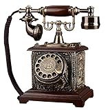 XIAOPENG Antike Telefone Vintage Classic Telefon mit Wählscheibe Old Fashion Home Office Dekor Festnetz mit mechanischer Rufton- und Lautsprecherfunk