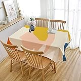 MissW Nordic Simple Colour Block Tischdecke Gelb Rosa Blau Grün Unregelmäßige Tischdecke Baumwolle Und Leinen Rechteckige wasserdichte Und Wärmeisolierende Couchtischdecke Geeignet Für Hotelparty