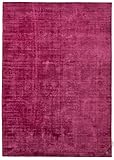 Glanzteppich mit Vintage Effekt | Seidenglanz | Handgearbeitet | 65 x 135 cm; Farbe: Fuchisa | Tom Tailor - S
