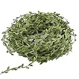 LULUNA 40 Meter Buchsgirlande Künstliche Blätter Blattband Girlande Grün Hanwerk Reben Band für Vintage Hochzeit Weihnachten Party Dek