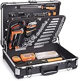 Werkzeugkoffer, 136tlg Werkzeug Set, Alu-Werkzeugkoffer, Hammer, Schraubendreher-Set, Zange, Steckschlü