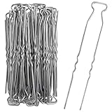HEMMDAL Erdanker, Edelstahl unverzinkt – 50 Stück – Bodenanker für Unkrautvlies & Bodengewebe – Made in Germany – Befestigung/Erdnägel für Gartenvlies – starker Halt durch R