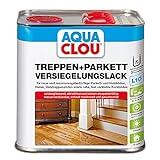 Aqua Clou Treppen- und Parkett Versiegelungslack 2,5L: Anwendung auf neuen Holzböden und im Rahmen der Renovierung für Dielen, Holz-Treppenstufen sowie Korkbö