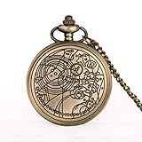 CBERADA Mode, Atmosphäre und Raffinesse Antique Steampunk Movie Theme Taschenuhr Bronze Quarz Anhänger Uhr Geschenk Männer F