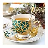 DUNAKE Tassen mit untertassen, Cappucino Kaffeetassen, Porzellan Kaffee Cups mit Untertassen - 3 Kapazität für Kaffeegetränke, Latte, Café Mokka und Tee für Erwachsene (Style : Style3)