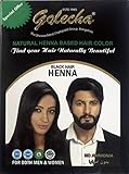 5x10g Golecha Natural Henna Based Hair Color, No Ammonia - BLACK (Natürliche Herbal Haarfarbe - Schwarz)