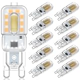 Cxyemt G9 LED Lampen 1,5W Ersatz Für 20W Halogenlampe 3000K Warmweiß, AC220-240V G9 LED Leuchtmittel Glühlampe, Kein Flackern, 10er Pack