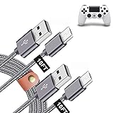 Ladekabel für PS4 Controller, 3 m, 2 Stück, zum Spielen und Laden, Micro-USB-Ladekabel für PS4 Pro/Slim Playstation4 Dualshock4 & Xbox One S/Elite/X Controller, extra langes, strapazierfähiges Ny