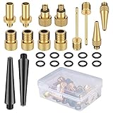 fenrad Fahrradventil Adapter Set DV SV AV, 24 pcs Fahrrad Ventiladapter Kompressor Französisches Blitzventile Autoventil Sclaverandventil mit Dichtring für Fahrradpumpe Standpumpe Luft- Ballpumpe …