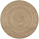 vidaXL Teppich Handgefertigt Jute Geflochten 150cm Rund Wohnzimmertepp