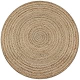 vidaXL Teppich Handgefertigt Jute Geflochten 150cm Rund Wohnzimmertepp