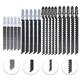 40 Pcs Stichsägeblätter Set T-Schaft Gemischte Stichsägeblätter Set für das Schneiden von Metall, Holz, PVC