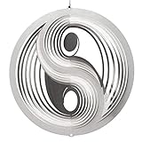 CIM Edelstahl Windspiel - Yin Yang 250 - inkl. Kugellagerwirbel, Haken und Nylonschnur - attraktive Edelstahl-Dekoration zum Aufhängen - W