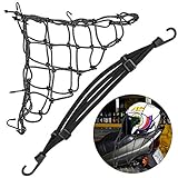 Motorrad Gepäcknetz Fahrrad Reflektieren Netz Helmnetz mit Haken Spannnetz + Elastisches Gepäckband Gepäck Seil Gepäcktasche Gummizug