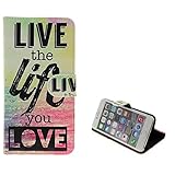 K-S-Trade Schutz-Hülle Handy-Hülle Kompatibel Mit Fairphone 4 Schutzhülle 360° Wallet Case “live Life Love“ Handyhülle Handy Tasche Etui Smartphone Flip Cover Standfunktion (1x)