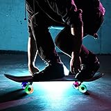 4Pcs Cruiserboard Skateboard Rollen 63*51mmLED Ersatz Räder Set Kit,Replacement Wheels Bearings für Longboard Snakeboard Pennyboard Fishboard, Leuchtend Skateboard Räder geeig