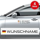 Motoking Autoaufkleber Name & Flagge - 4 Stück - Ihr Wunschname im Rallye-/Racing-Design - Wähle Größe & Farb