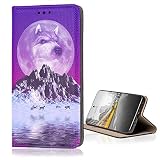 KX-Mobile Hülle für Huawei P30 Lite Handyhülle Smart Magnet mit Motiv 1080 Wolf im M