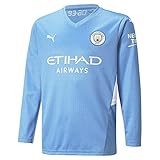 PUMA Man City Heimspiel Replica Jugend Langarm-Trikot 21/22 Team Light Blue-Puma White 176