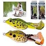 Doppelpropeller Frösche Angelköder, 3D Double Propeller Frogs Weiche Köder Gummifrosch Frosch für Angler Angeln Meer Kunstköder Ang