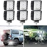 Ansobea LED Arbeitsscheinwerfer 6x 48W Scheinwerfer LED Auto Zusatzscheinwerfer 12v Offroad Strahler Arbeitslicht für Traktor LKW Wasserdicht IP67 6500