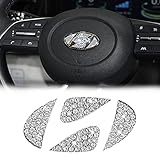 Yumzeco Bling Crystal Lenkrad Emblem Kompatibel mit Hyundai Elantra Sonate IX35 IX25 Tucson Verna MISTRA Akzent Nexo Diamond Autolenkrad Logo 2013-2019, Sparkly DIY Diamond Log