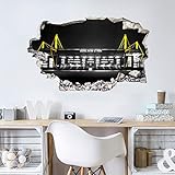 K&L Wall Art 3D Wandtattoo Fußball Wandsticker Borussia Dortmund Wandtattoo Aufkleber BVB Poster selbstklebend Signal Iduna Park bei Nacht - BVB10302 60x36