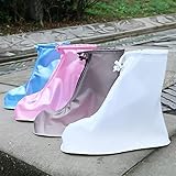 HTGUDE Wasserdichte Schuhüberzug, verschleißfest, dick, wasserdicht, für Studenten, Outdoor-Schuhabdeckung (Farbe: Kaffee, Größe: XXL)