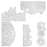 5 Stk Blumen Metall Stanzungen Prägestempel Vorlage, SENHAI Metallschablonenschablone Scrapbooking Schneidwerkzeuge für Scrapbooking Fotoalbum Papierkarten Geschenk