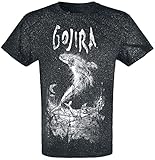 Gojira Wood Block Whales Männer T-Shirt schwarz S 100% Baumwolle Band-Merch, B