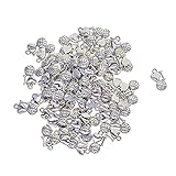 SM SunniMix 50 Stück Perlen Tibetan Silber Liebeform Charms Anhänger Schmuck E