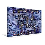 CALVENDO Premium Textil-Leinwand 45 cm x 30 cm quer Eine Leiterplatte oder winterlicher Stadtplan. | Wandbild, Bild auf Keilrahmen, Fertigbild auf echter im gleichen Bild Technologie Technolog